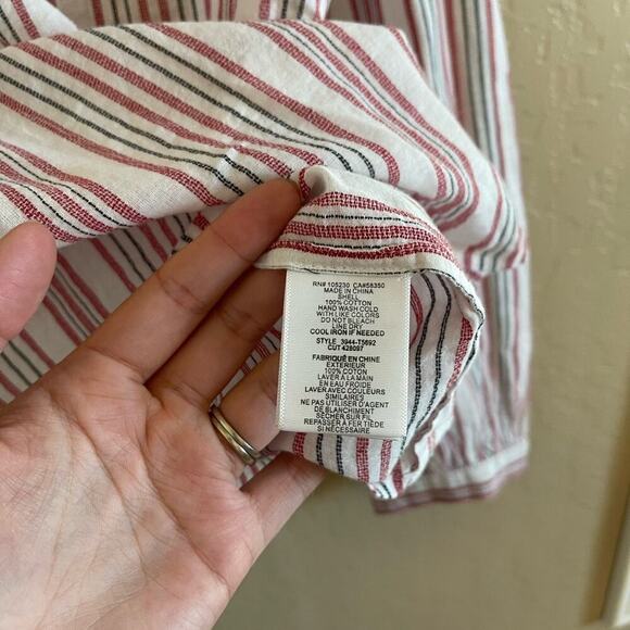 Joie Red White Blue Striped Long Sleeve Top - Picture 5 of 5